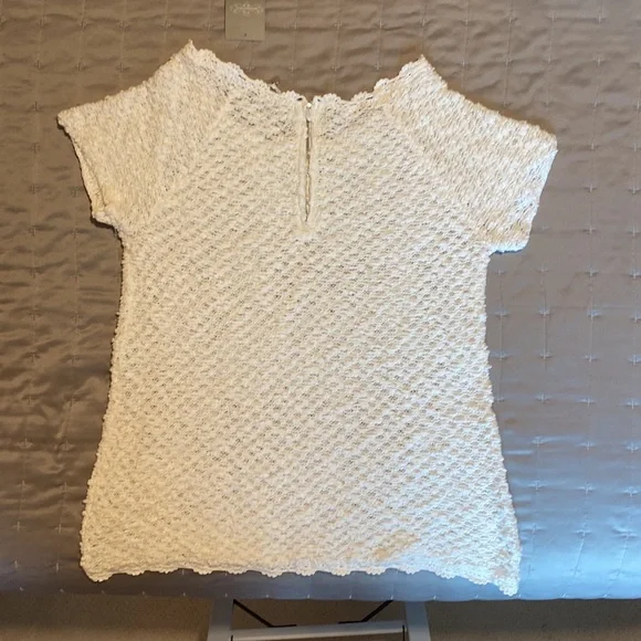 Anthropologie knitted and knotted short sleeve sweater- size large - Picture 3 of 8